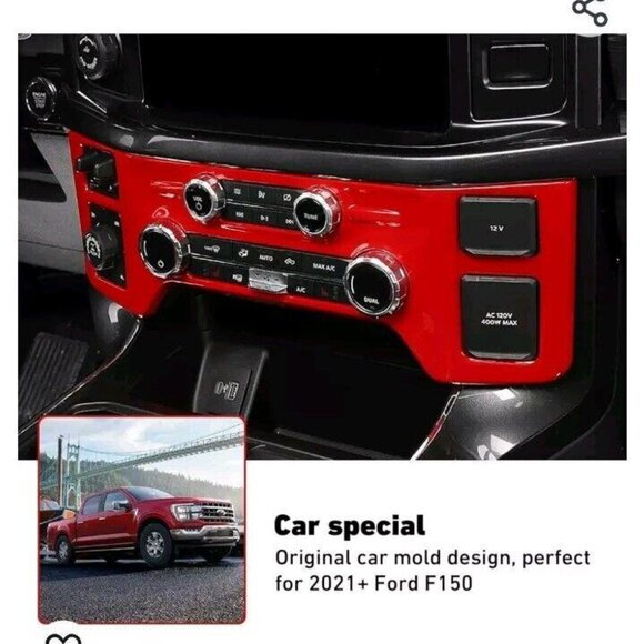 Center Console AC Control Panel Cover Trim For Ford F-150 2021-2023 - Picture 4 of 10